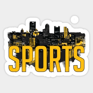 Pittsburgh Sports City Skyline Black and Yellow Sticker